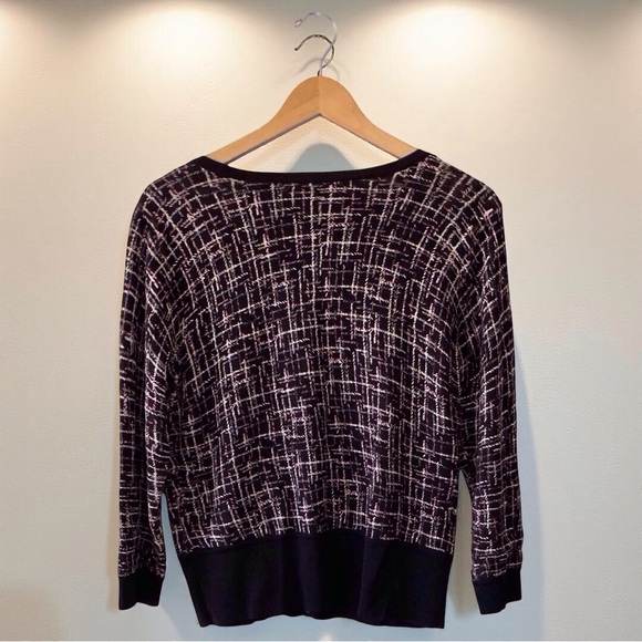 White House Black Market Cardigan | Power Chic – Size L black white pink - Picture 6 of 14